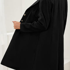 Ladies Long Wool Coat Notch Lapel - View 8