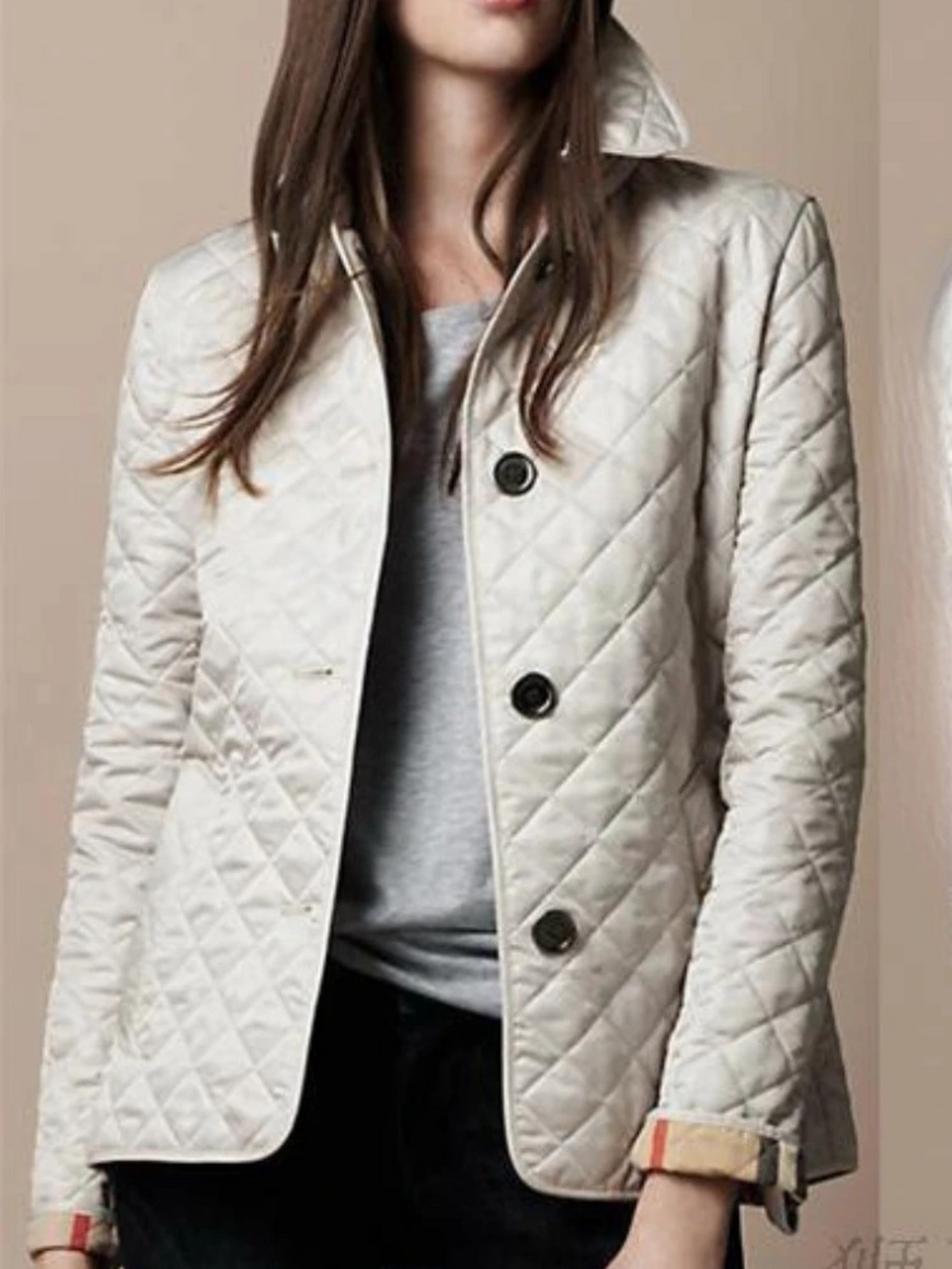 Diamond Quilted Jacket Women Stand Collar - View 11