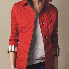 Diamond Quilted Jacket Women Stand Collar - View 14