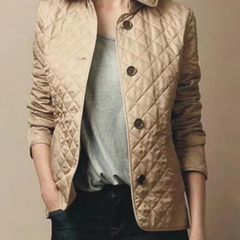 Diamond Quilted Jacket Women Stand Collar - View 5