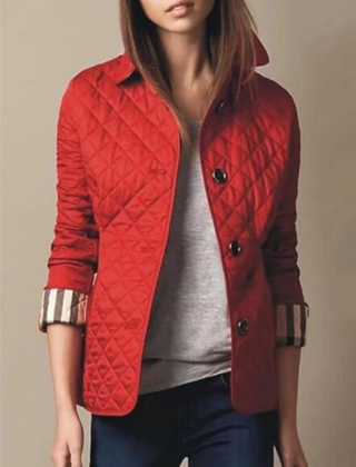 Diamond Quilted Jacket Women Stand Collar - View 6