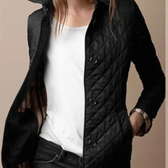 Diamond Quilted Jacket Women Stand Collar - View 9