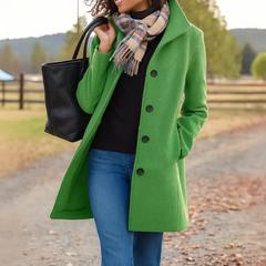 Womens Wool Coat Single Breasted - View 10