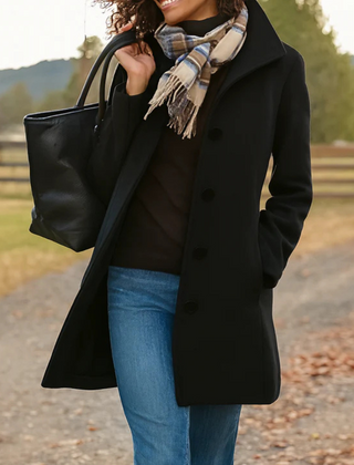 Womens Wool Coat Single Breasted - View 3