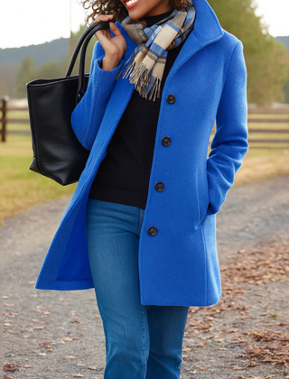 Womens Wool Coat Single Breasted - View 8