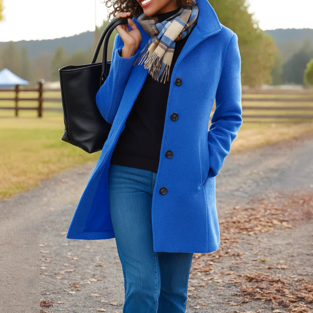 Womens Wool Coat Single Breasted - View 8