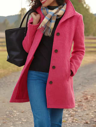 Womens Wool Coat Single Breasted - View 9