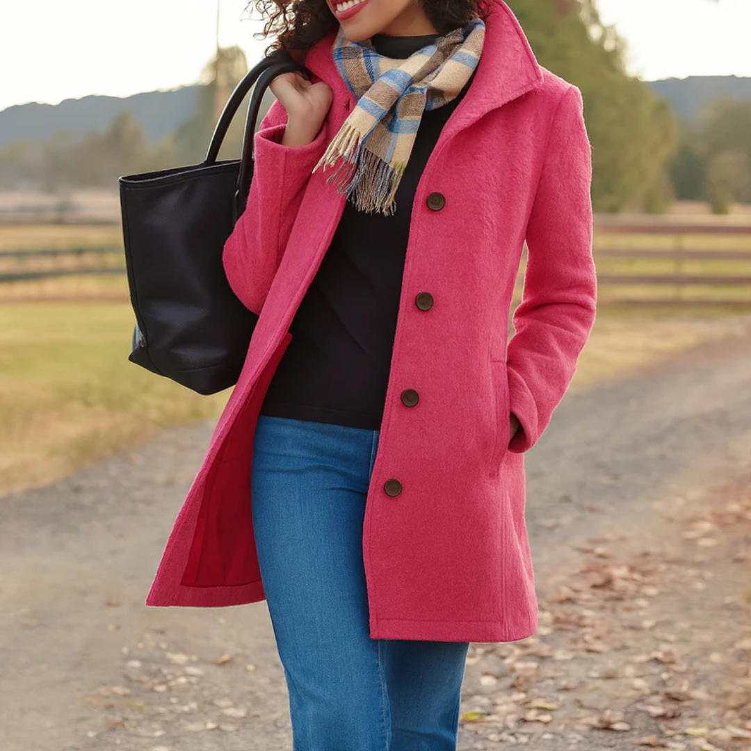Womens Wool Coat Single Breasted - View 9