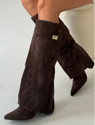 Slouchy Knee High Suede Boots Women - View 11