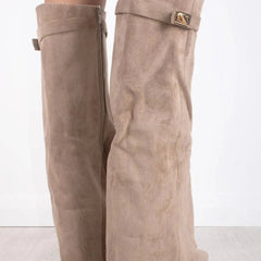 Slouchy Knee High Suede Boots Women - View 9
