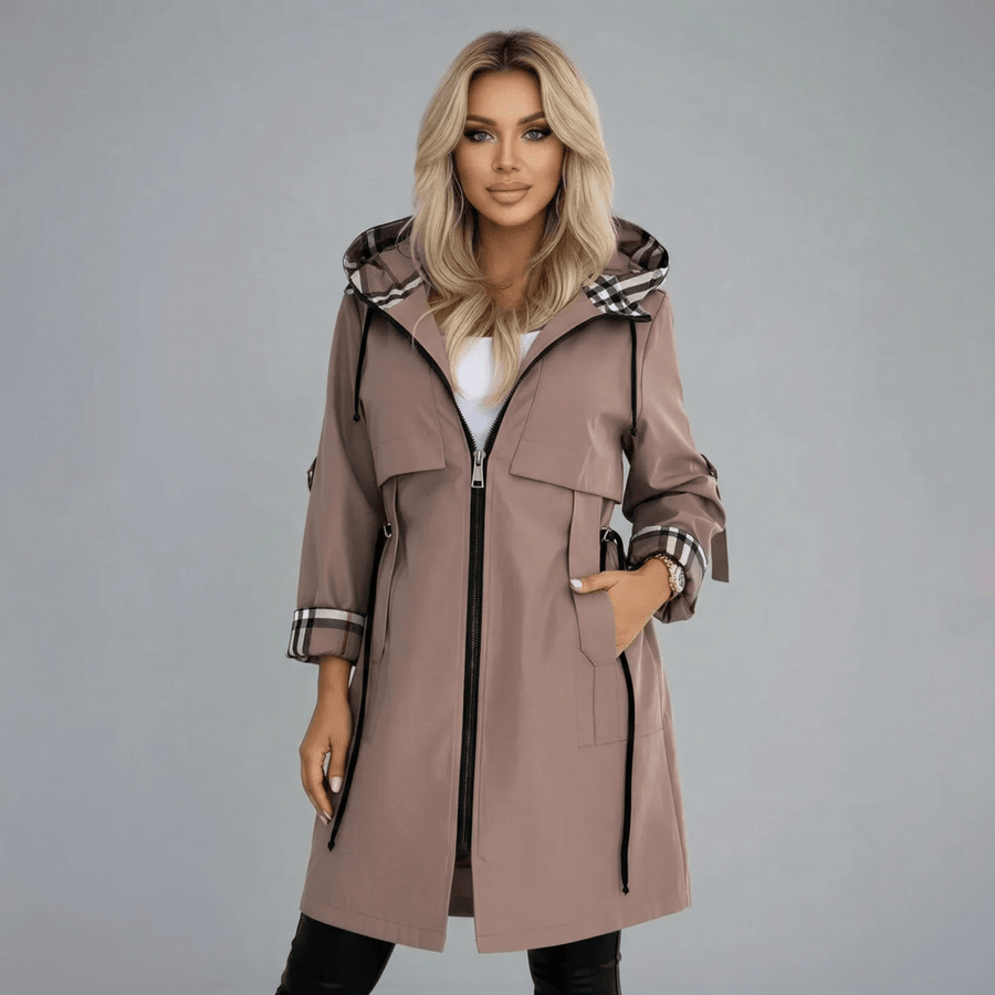 Waterproof Hooded Raincoat Women Long