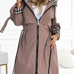 Waterproof Hooded Raincoat Women Long - View 2