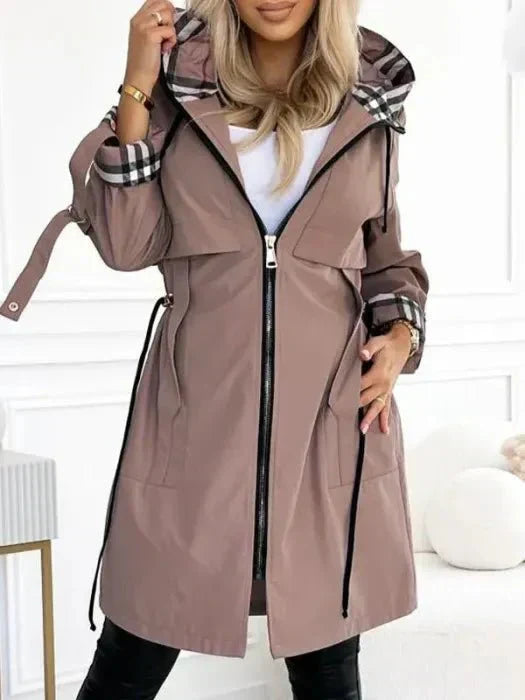 Waterproof Hooded Raincoat Women Long - View 2