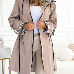 Waterproof Hooded Raincoat Women Long - View 3