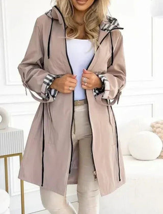 Waterproof Hooded Raincoat Women Long - View 3
