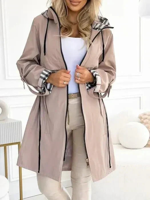 Waterproof Hooded Raincoat Women Long - View 3