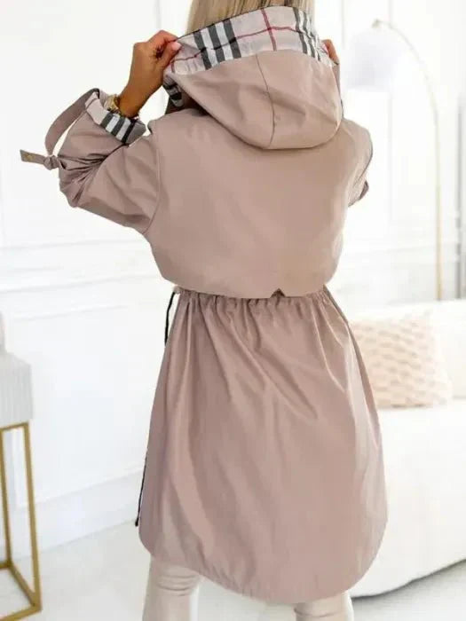 Waterproof Hooded Raincoat Women Long - View 4