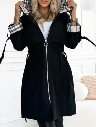 Waterproof Hooded Raincoat Women Long - View 5