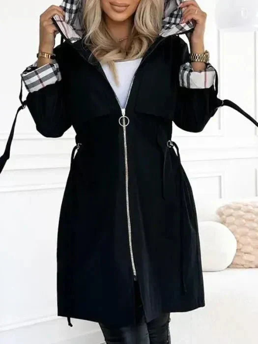 Waterproof Hooded Raincoat Women Long - View 5