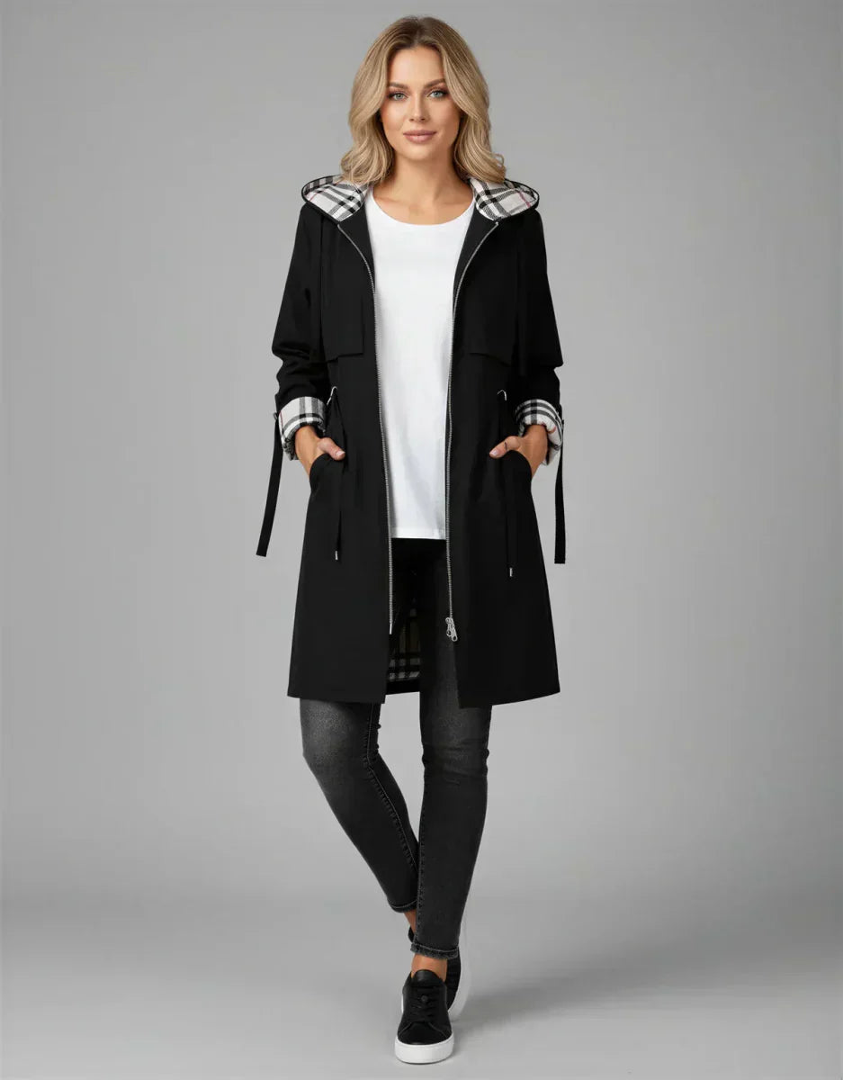Waterproof Hooded Raincoat Women Long - View 7