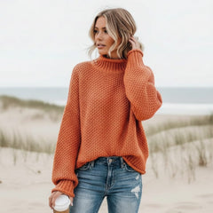 Oversized Turtleneck Sweater Women Chunky