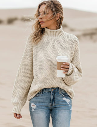 Oversized Turtleneck Sweater Women Chunky - View 2