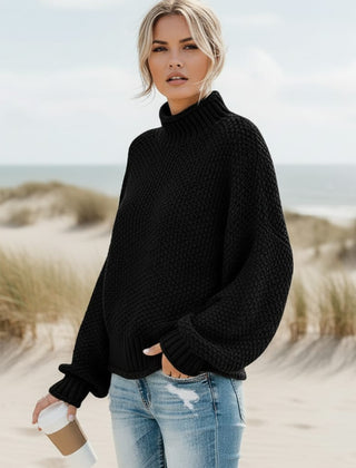 Oversized Turtleneck Sweater Women Chunky - View 3