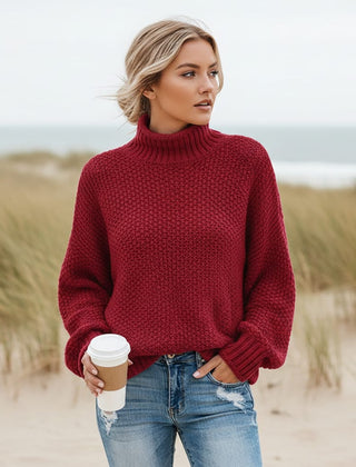 Oversized Turtleneck Sweater Women Chunky - View 9
