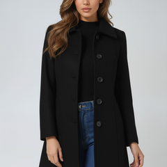 Long Wool Coat Women Stand Collar