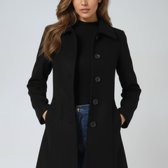 Long Wool Coat Women Stand Collar - View 2