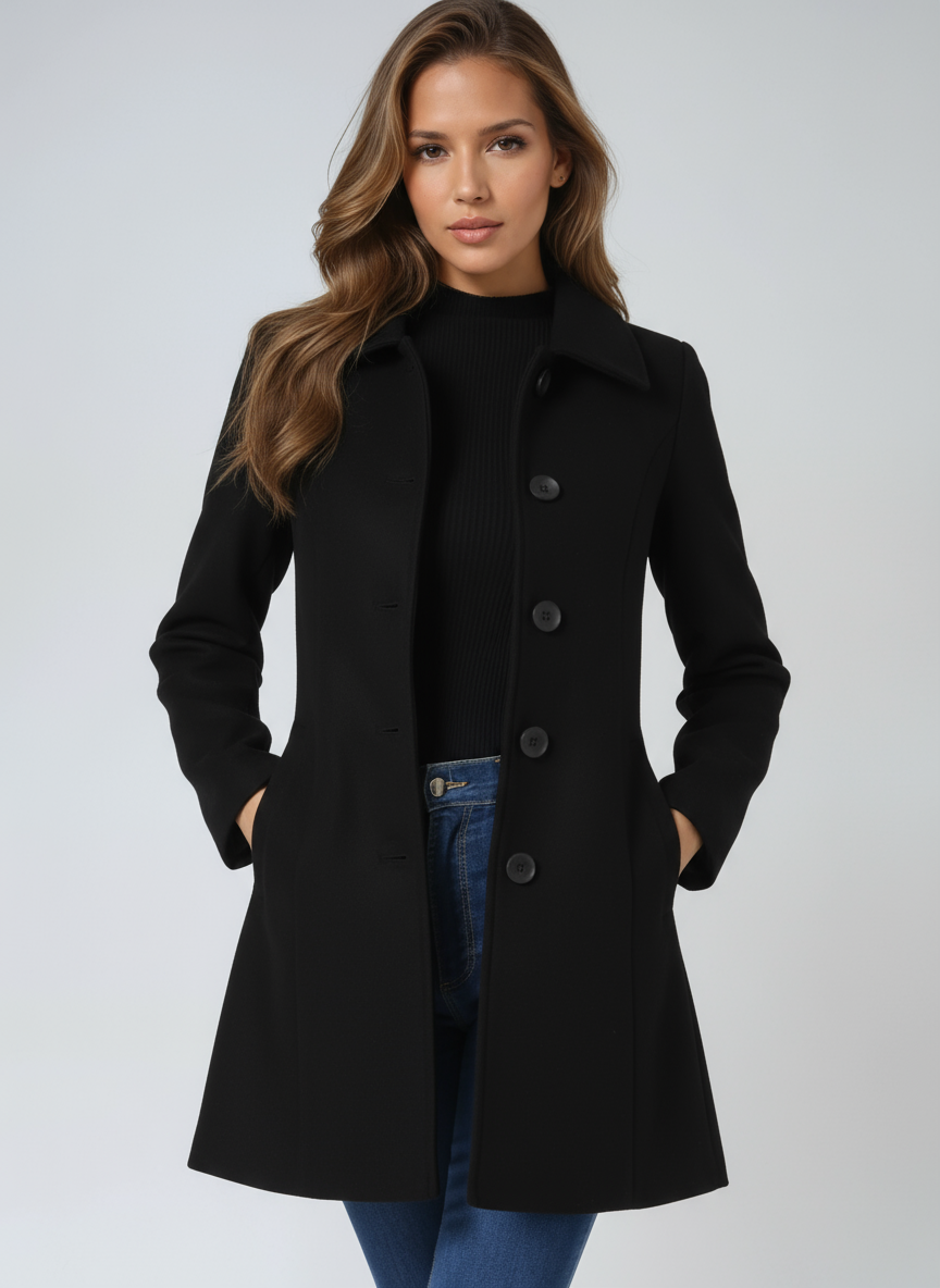Long Wool Coat Women Stand Collar - View 2