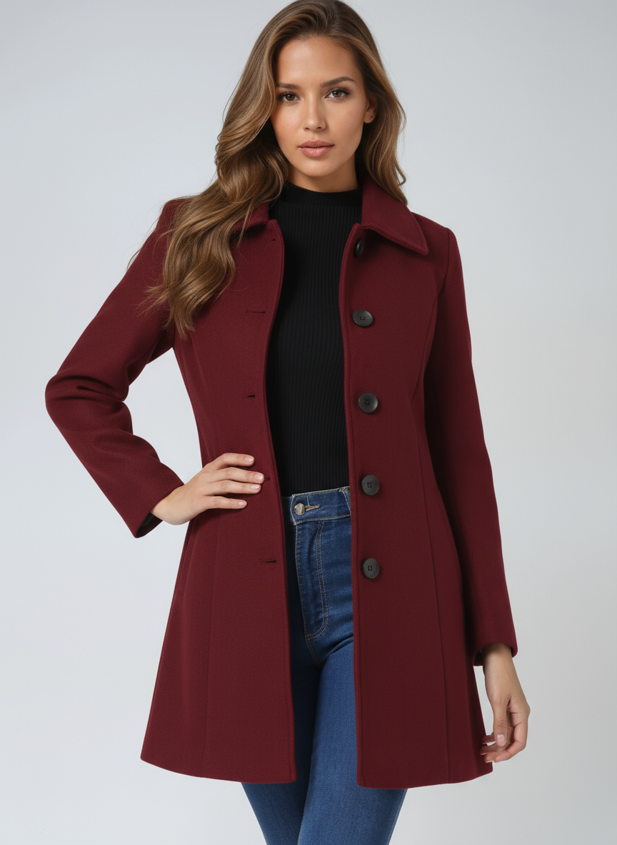 Long Wool Coat Women Stand Collar - View 6