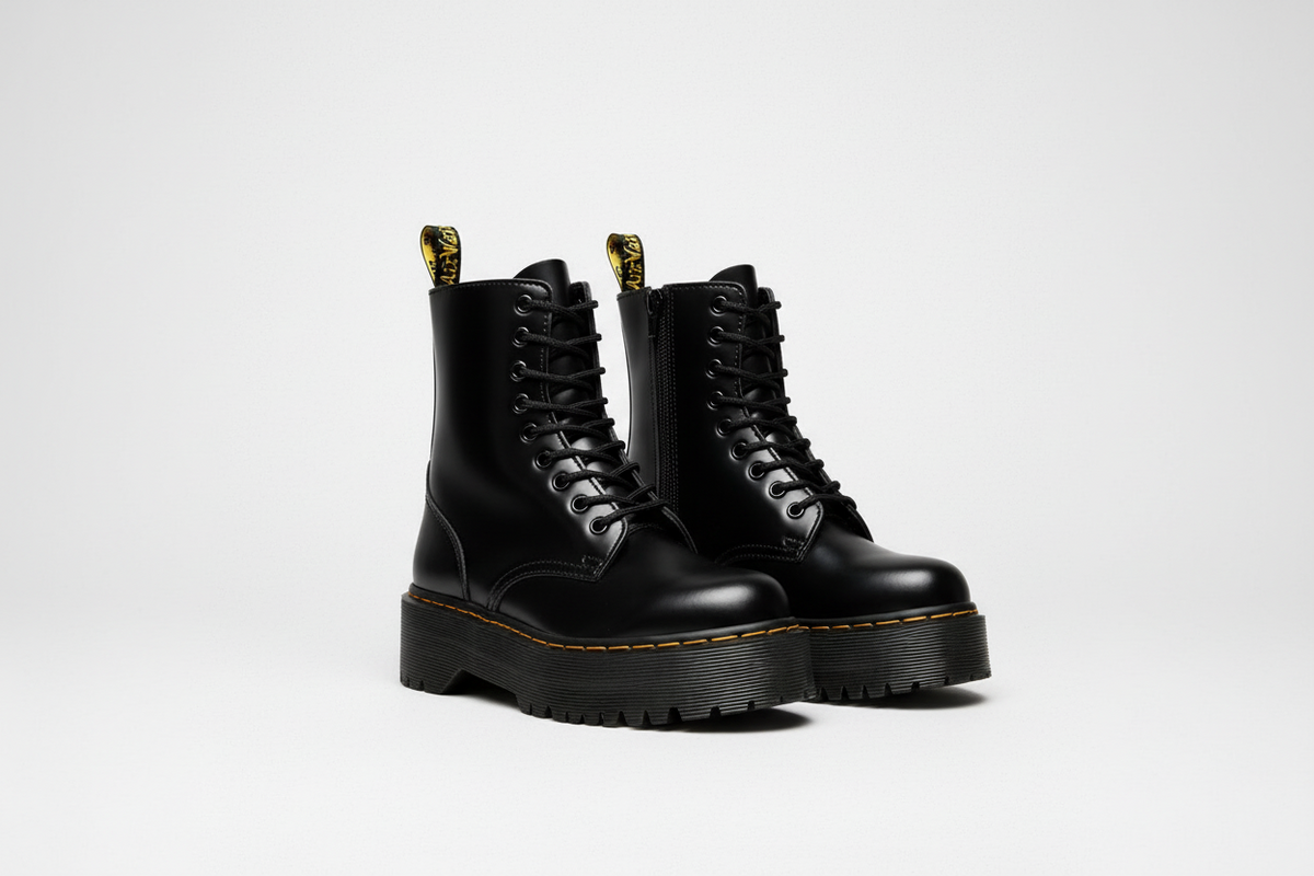 Platform Combat Boots Women Lace Up
