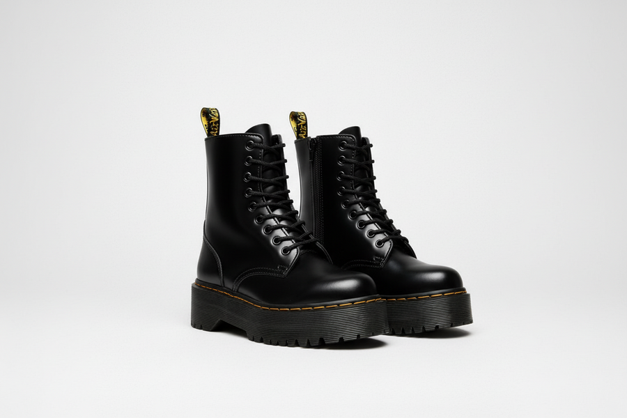 Platform Combat Boots Women Lace Up