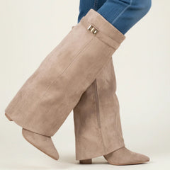 Suede Slouch Boots Women Knee High