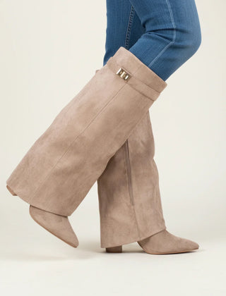 Suede Slouch Boots Women Knee High