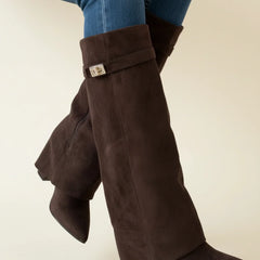 Suede Slouch Boots Women Knee High - View 2
