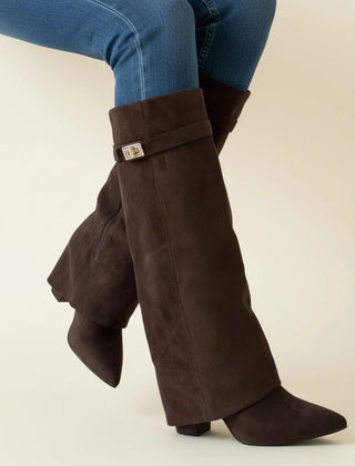 Suede Slouch Boots Women Knee High - View 2