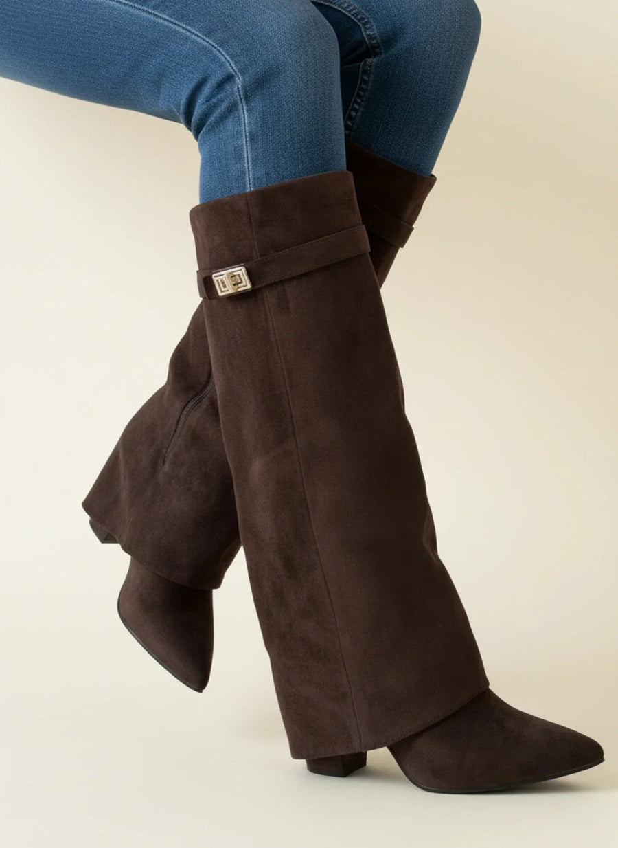 Suede Slouch Boots Women Knee High - View 2