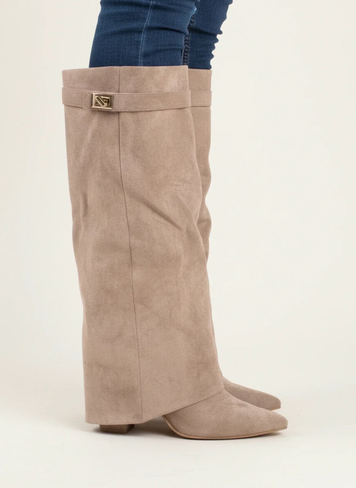 Suede Slouch Boots Women Knee High - View 4