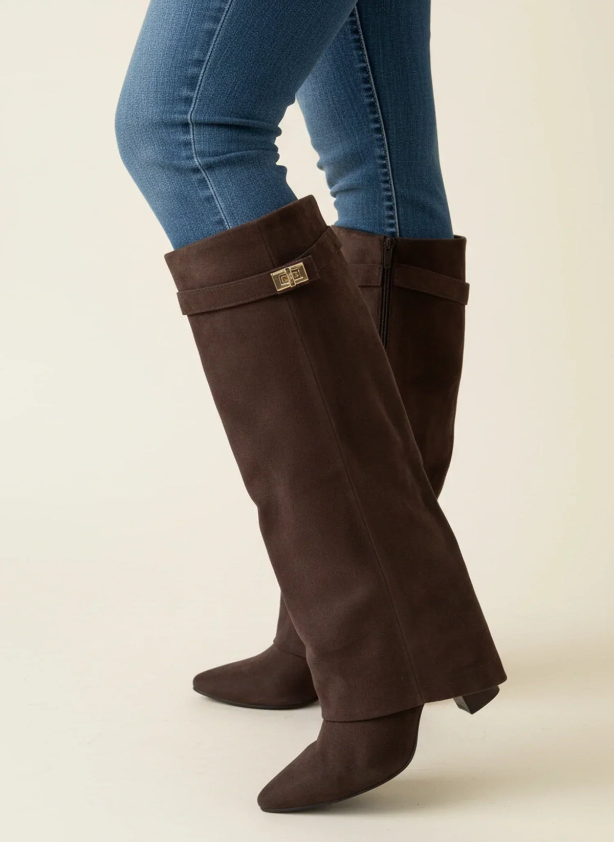 Suede Slouch Boots Women Knee High - View 6