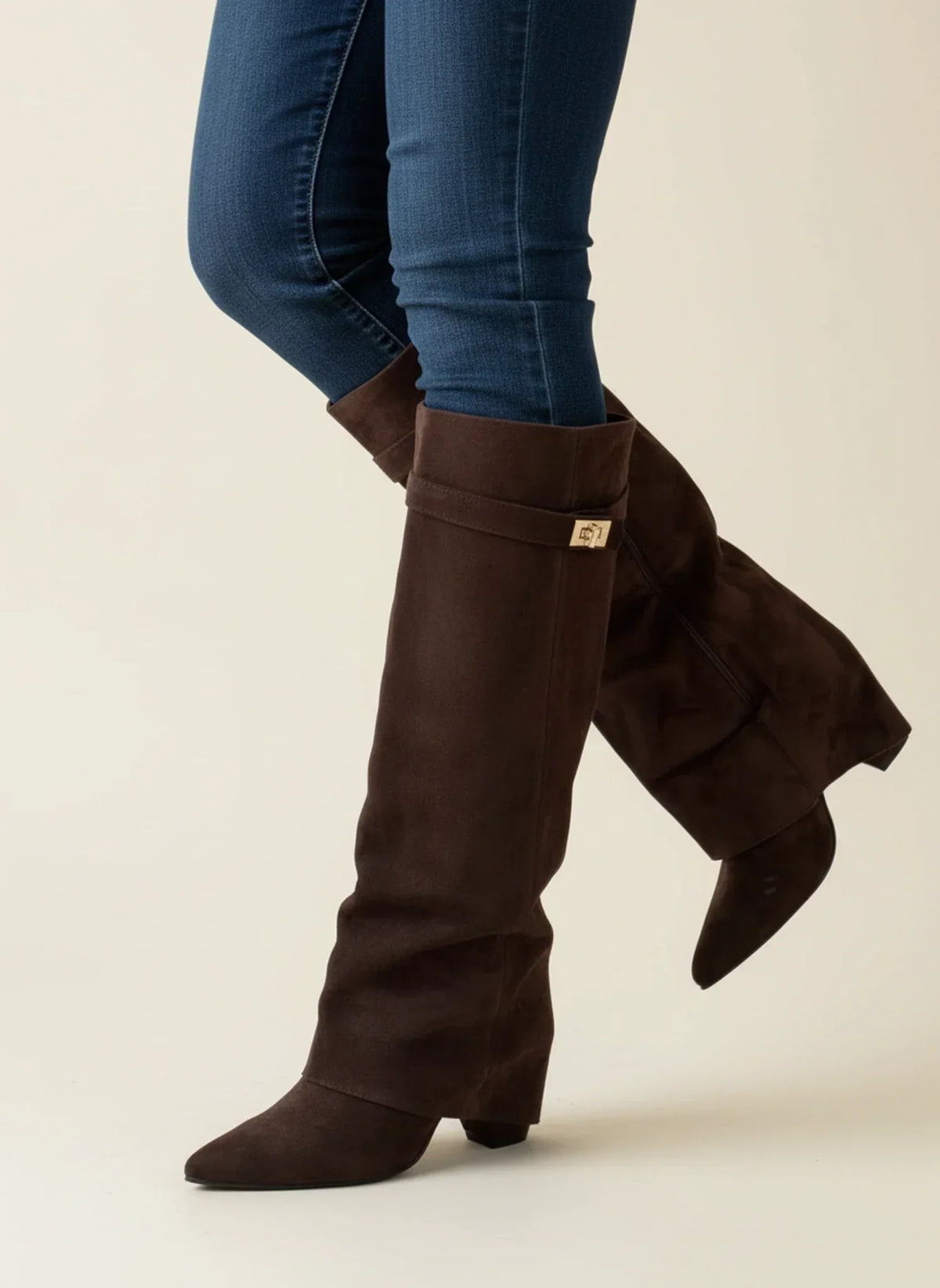 Suede Slouch Boots Women Knee High - View 7