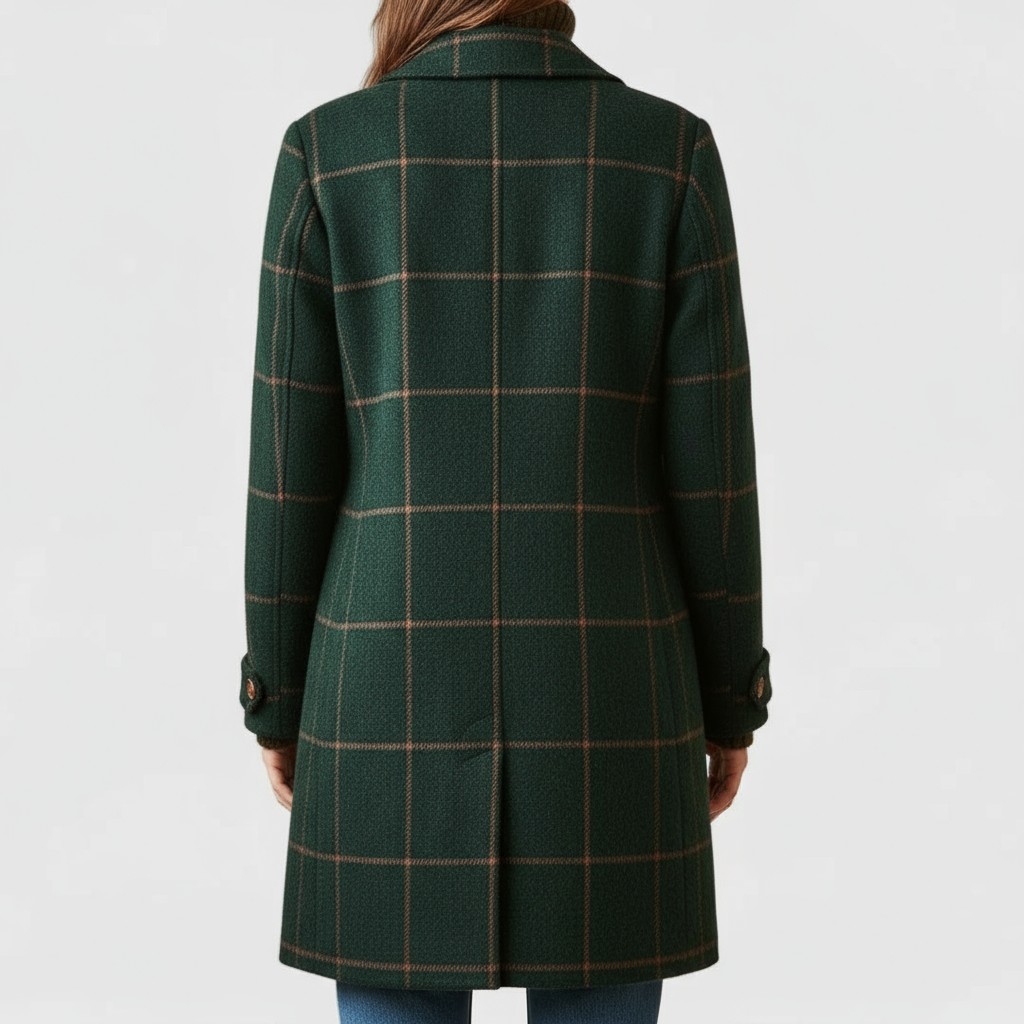 Check Wool Coat Women Belted - View 2