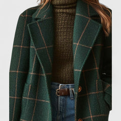 Check Wool Coat Women Belted - View 3