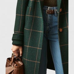 Check Wool Coat Women Belted - View 4