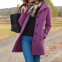 Camel Pea Coat Women Double Breasted - View 5