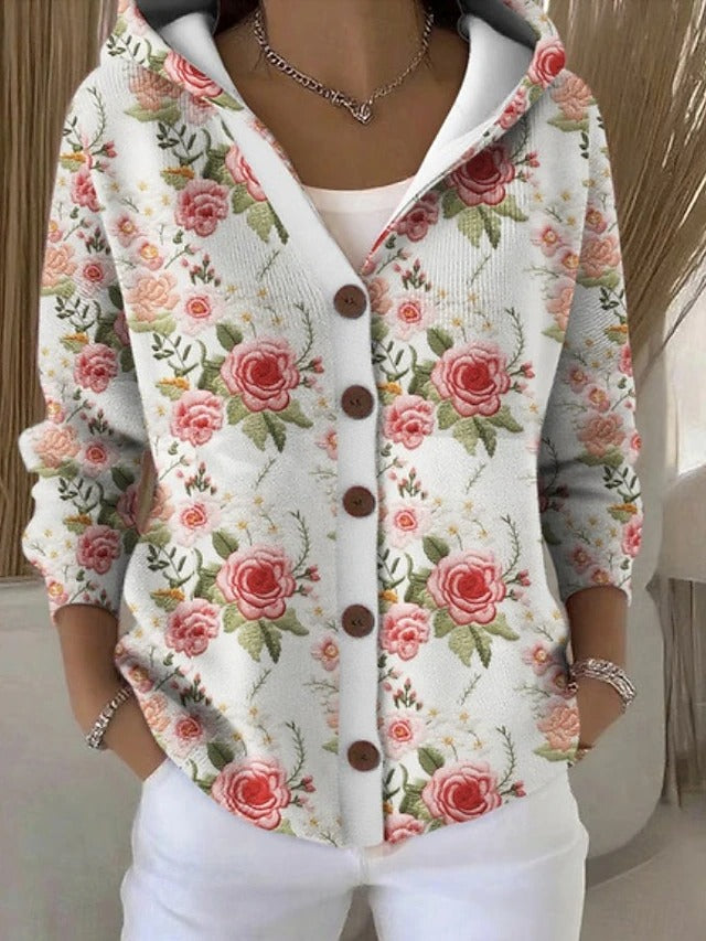 Printed Hooded Shirt Jacket Women - View 5