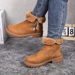 Fleece Lined Ankle Boots Women Chunky - View 2
