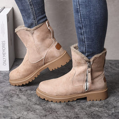 Fleece Lined Ankle Boots Women Chunky - View 6