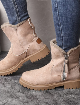 Fleece Lined Ankle Boots Women Chunky - View 6